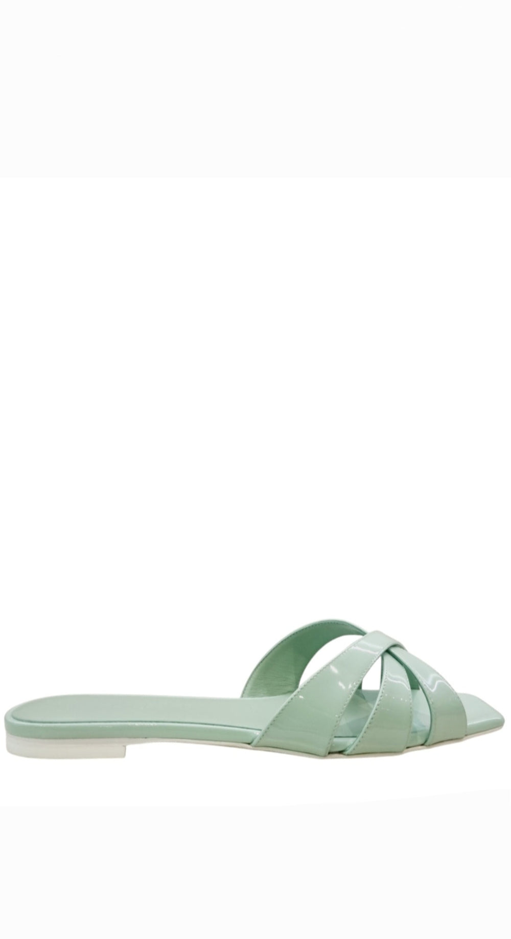 Antonia Mint Patent Slip-On Mules