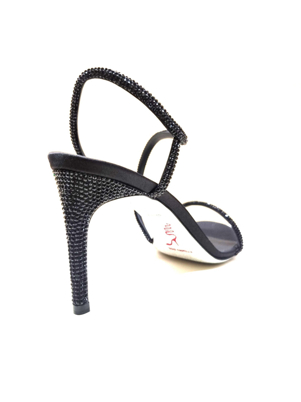 Irini Black Strass Sandals - Rene Caovilla - Liberty Shoes Australia